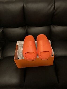 YoungLA Men's Slides Cloud 9 Sandals, Slip-on, Orange, Size 6